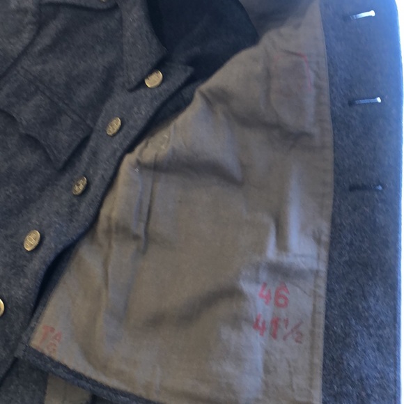 Swiss Cross Military Mens WW11 Wool Jacket, Sz 46 p, Epaulets, 5 pockets, 7 butt - Picture 4 of 6